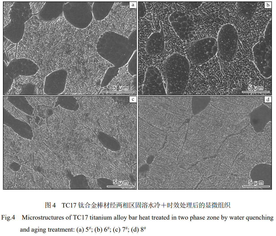 熱處理工藝對大規(guī)格TC17鈦合金棒材組織與力學(xué)性能的影響 熱處理工藝對大規(guī)格TC17鈦合金棒材組織與力學(xué)性能的影響